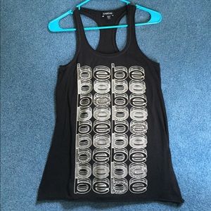BEBE Black Racerback Scoop Neck Tank Top