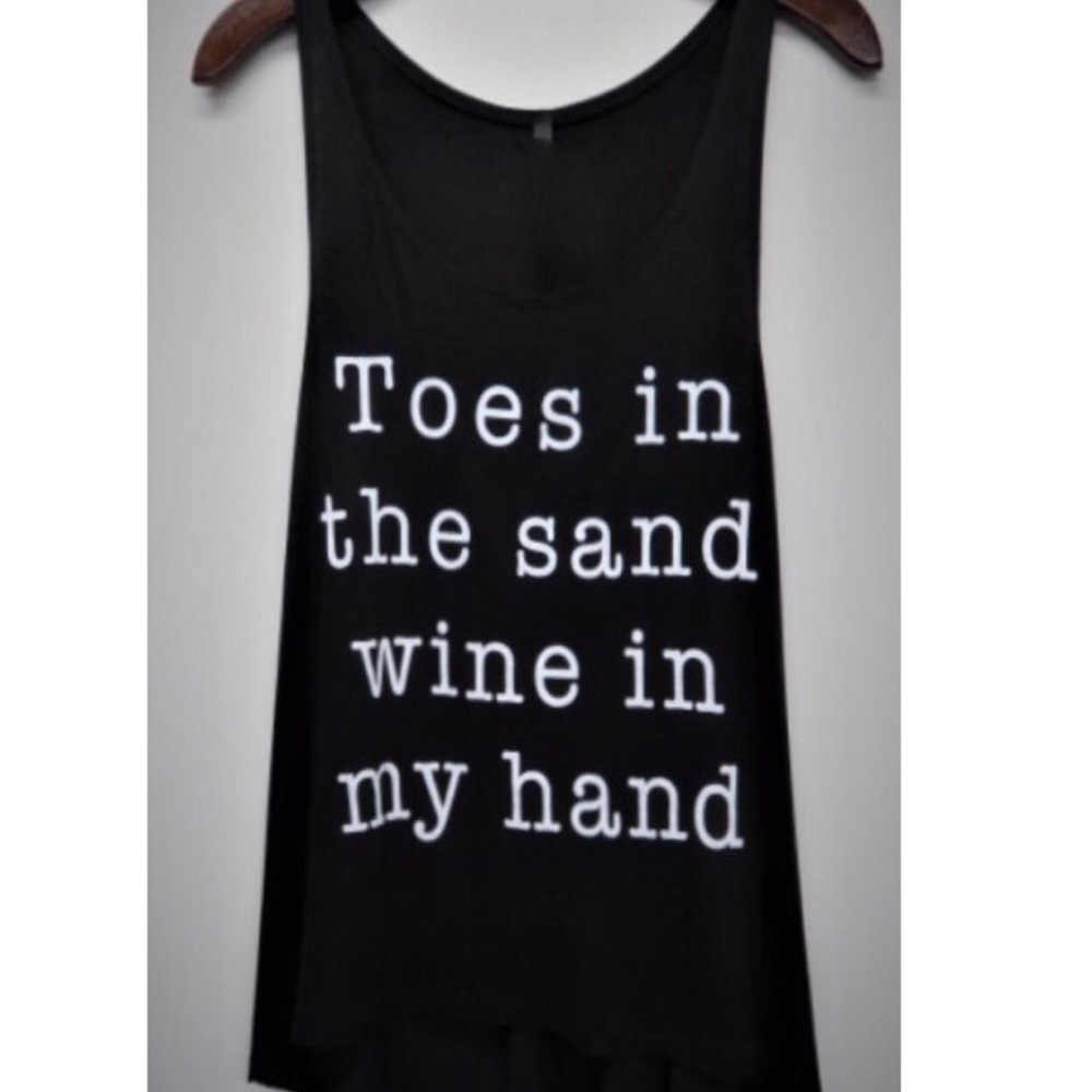 TOES IN THE SAND WINE IN MY HAND TANK TOP