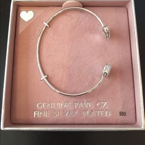 Silver Heart Cuff Bracelet