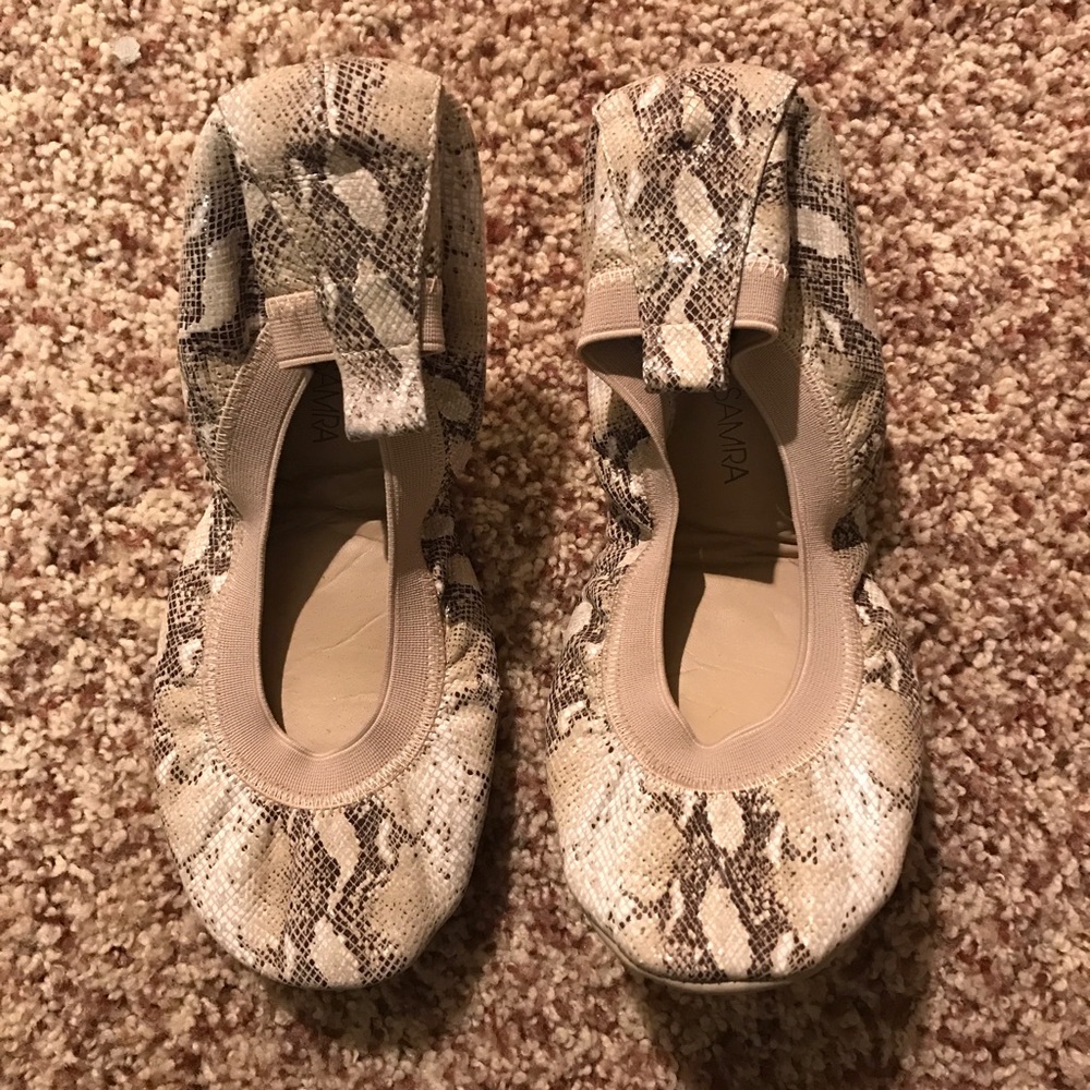 Yosi Samra foldable flats, snakeskin