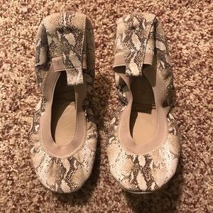 Yosi Samra foldable flats, snakeskin