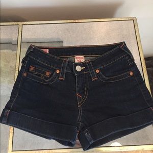 True Religion Jean Denim Shorts Size 27