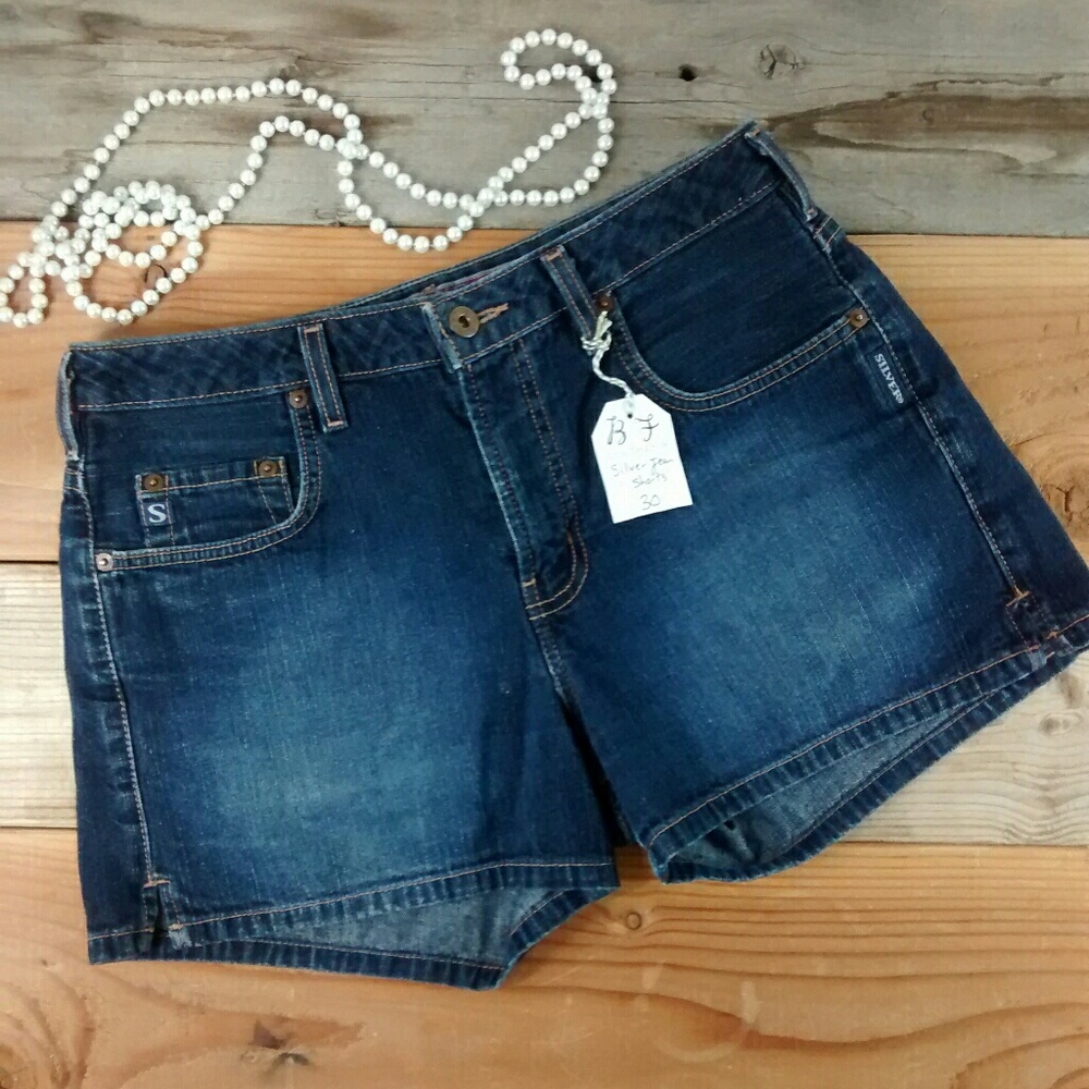 JEAN SALE Silver Jean Shorts