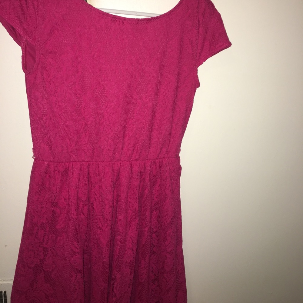 Hot pink lace dress