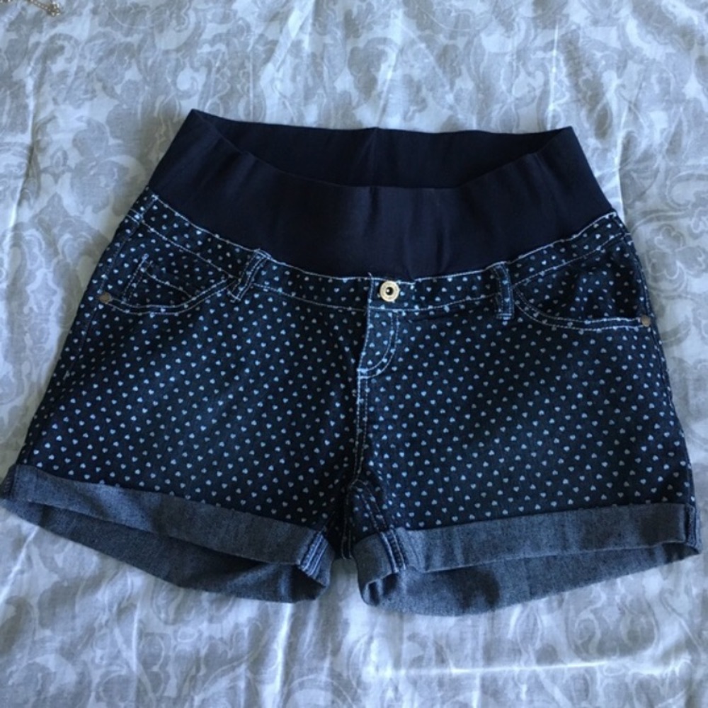 Maternity jean shorts