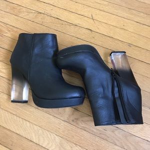 Black Clear Heel Boots
