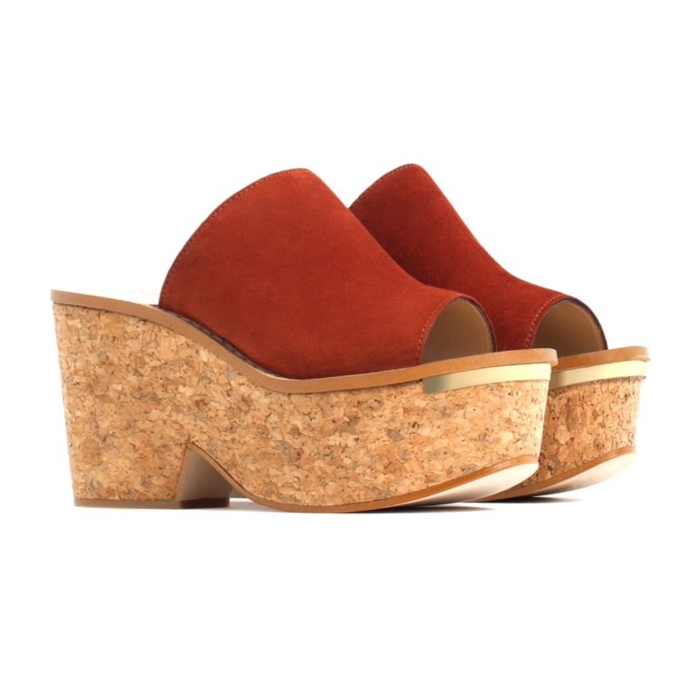 ZARA Leather + Cork Wedges *NEVER WORN*