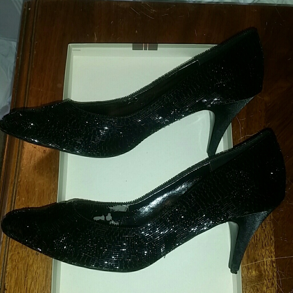 Vintage black beaded heels from J. Renee