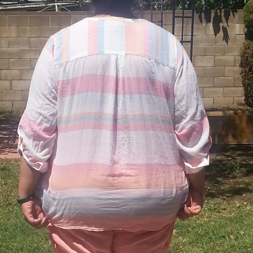 Lane Bryant button down striped shirt - Picture 3 of 4