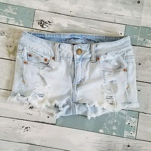 AEO destroyed-look jean shorts