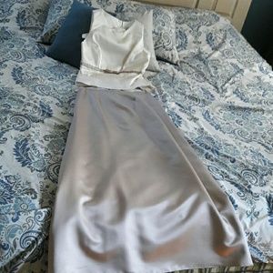 Cream/taupe evening gown