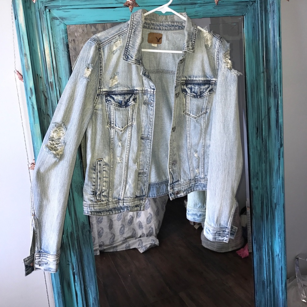 American Eagle Distressed Jean Coat