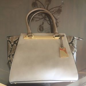 ALDO leather snakeskin and gold detailed purse