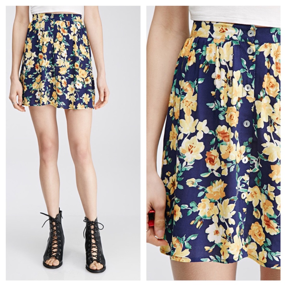 Darling Floral Ruffle Mini Skirt