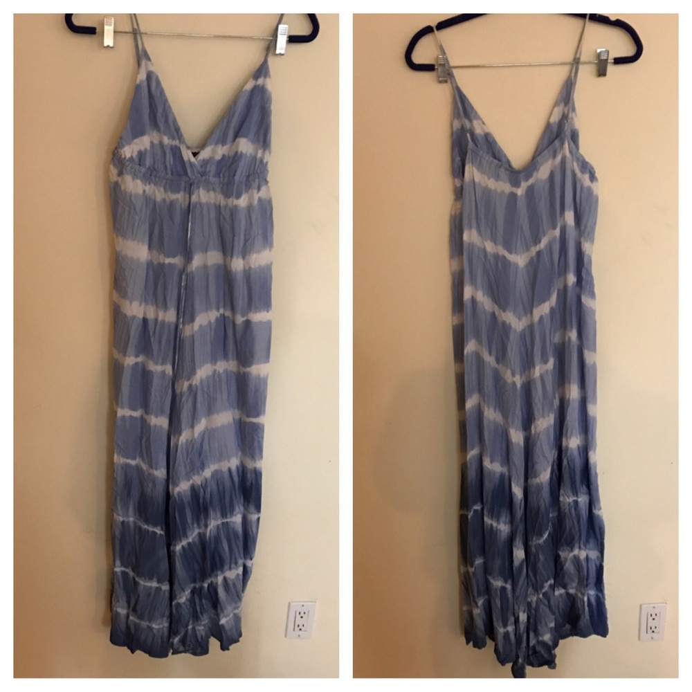 QED London Blue Ombré Tie Dye Maxi Dress