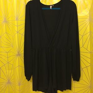 Asos black long sleeved romper