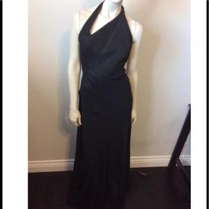 Gustavolins Black Asymmetrical Neckline Gown