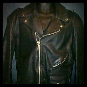 Vintage Baja California Biker HEAVY LEATHER JACKET