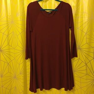 Burgundy/wine jersey swing dress