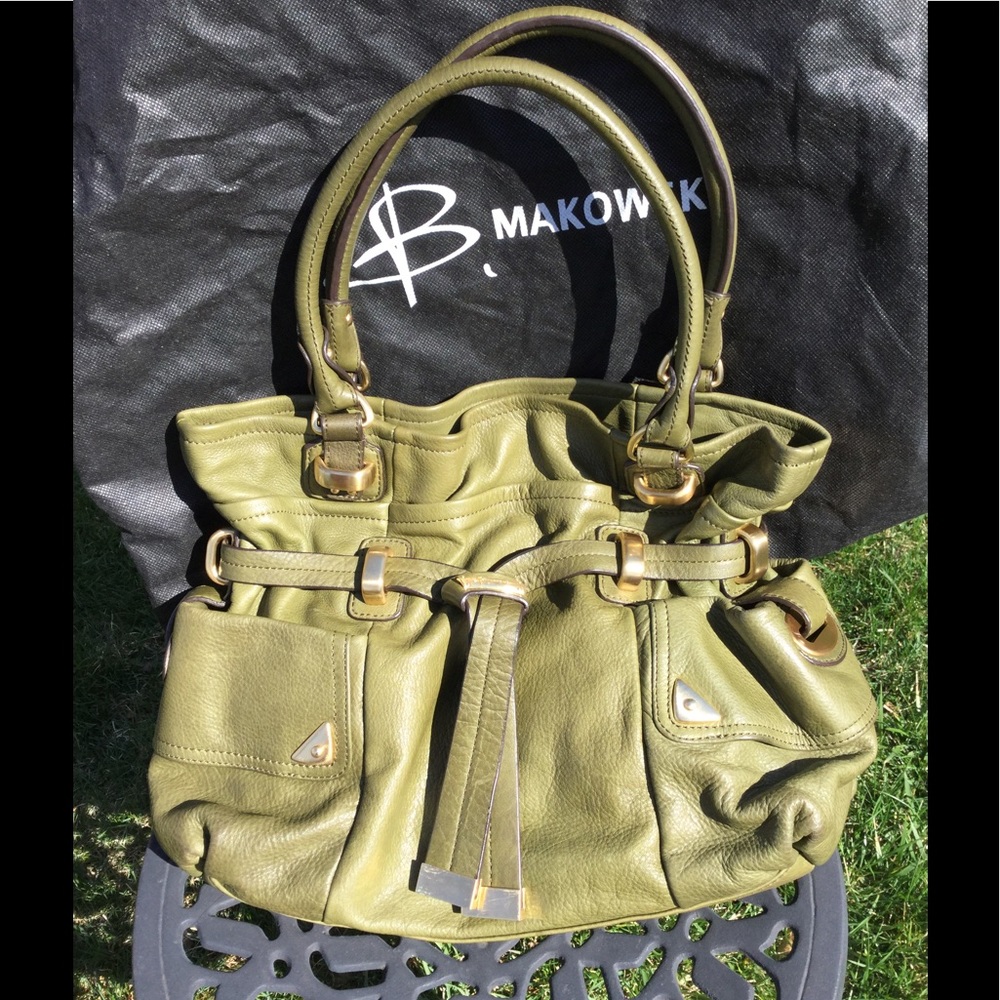 B Makowsky glove leather shopper bag.