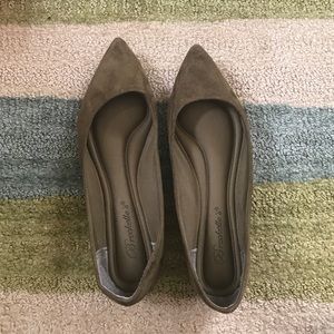 Olive Suede Flats
