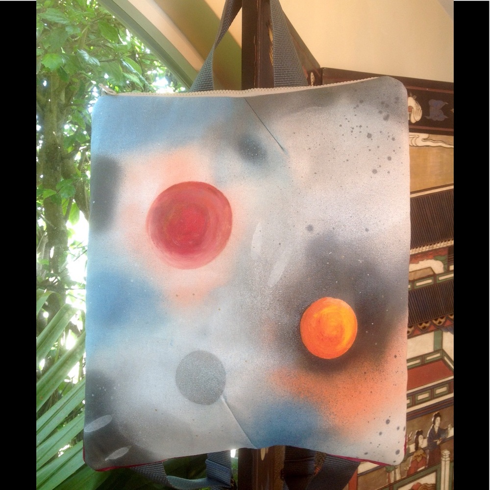 Backpack, unique original art, vegan