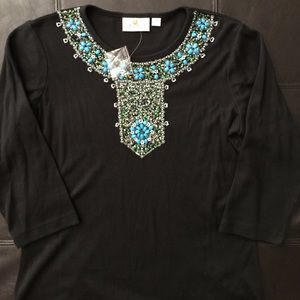 Quacker Factory embellished top
