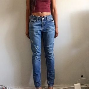 Distressed boyfriend jeans