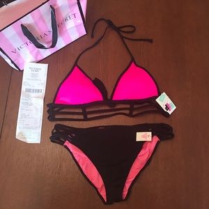 NWT PINK Lightly Lined Bikini Top & Bottom
