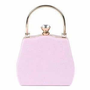 Diamond Clasp Baby Pink Lace Mini Purse