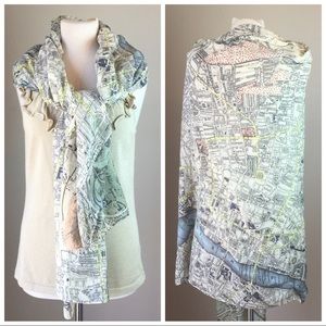 lisa angel Accessories - Lisa Angel long London Map Scarf lisa angel Accessories - Lisa Angel long London Map Scarf