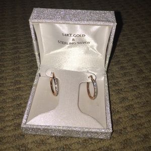 14 Karat rose Gold Hoop Earrings