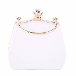 Diamond Clasp White Lace Mini Purse. Mini Bag