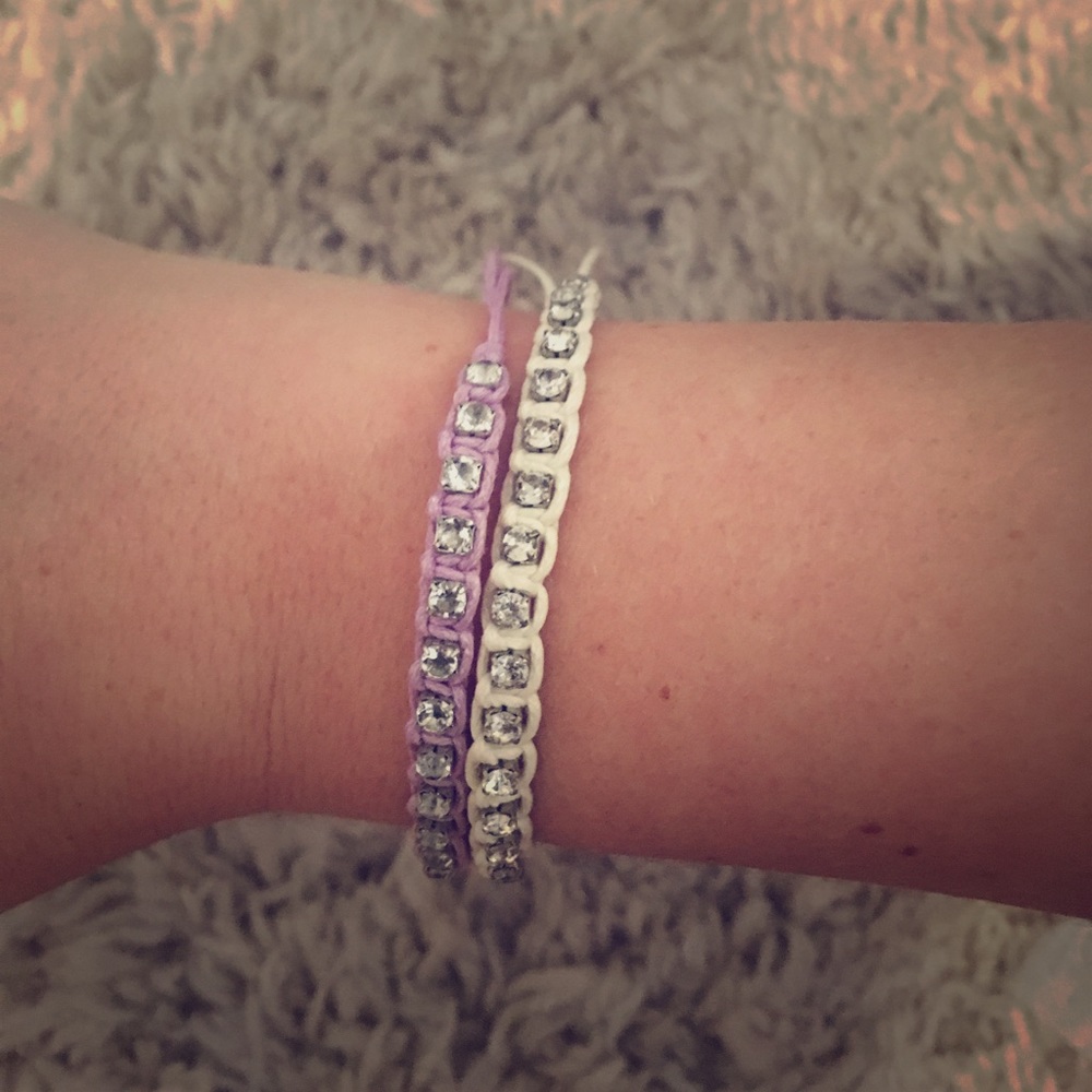 Beaded String Bracelet. Set of two