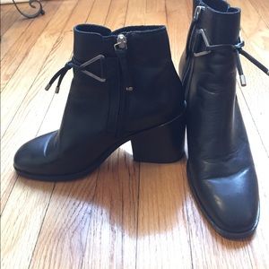Topshop Mimi Heeled Black Faux-Leather Ankle Boots