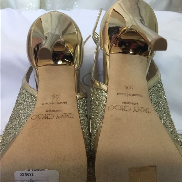 Jimmy choo new gold glitter Leonora authentic sz36 - Picture 3 of 7