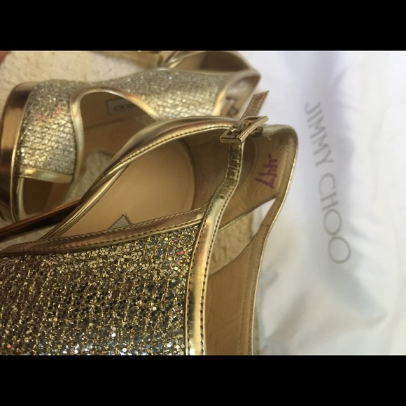 Jimmy choo new gold glitter Leonora authentic sz36 - Picture 4 of 7