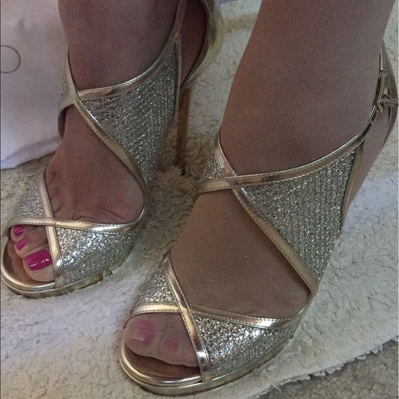 Jimmy choo new gold glitter Leonora authentic sz36 - Picture 7 of 7