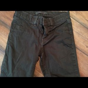 J brand olive green skinny jeans.
