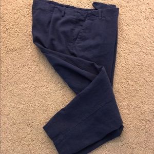 Navy Linen Blend Capris, sz 14