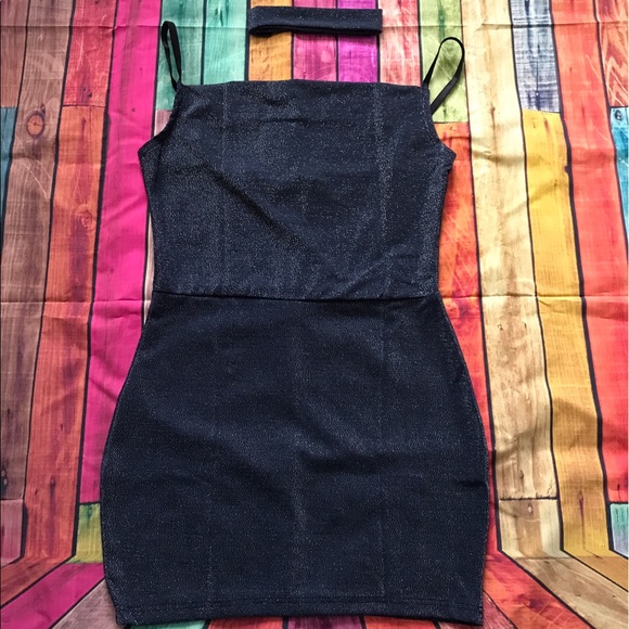 Shimmer Black Sexy Party Dress Size M XL - Picture 2 of 2