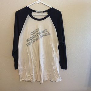 Quarter length obey tee