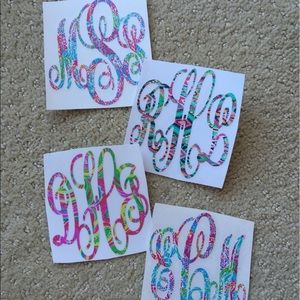 Set of 2 - 3" Lilly Pulitzer Monogram Decals
