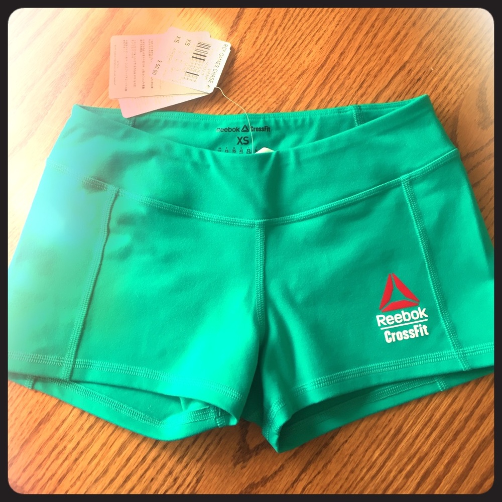 NWT XS Reebok CrossFit booty shorts in teal/green