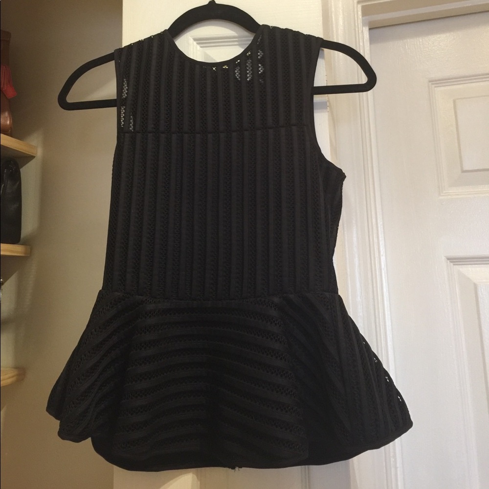 Anthropologie Black Proliferated Pelpum Top XS