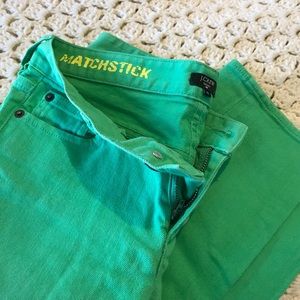 Green JCREW Matchstick Denim Jeans