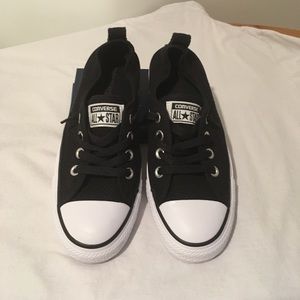 Black Converse sling backs