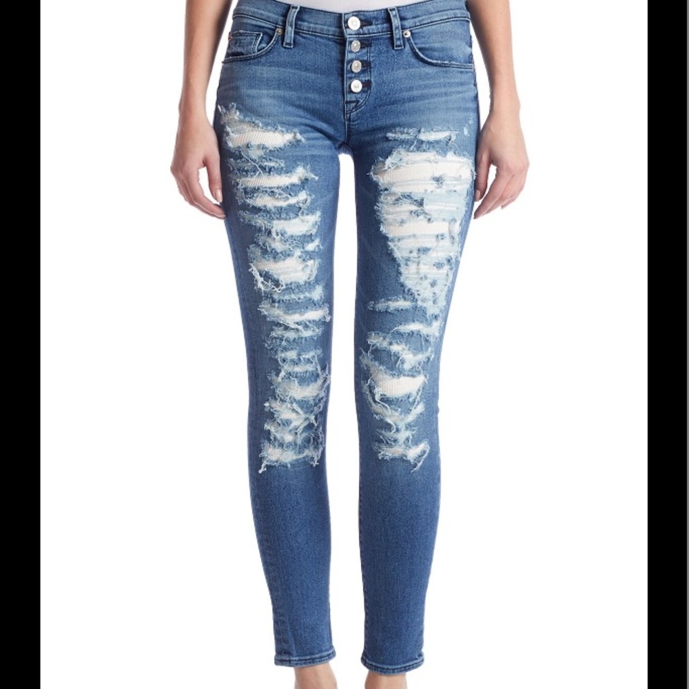 distressed skinny jeans