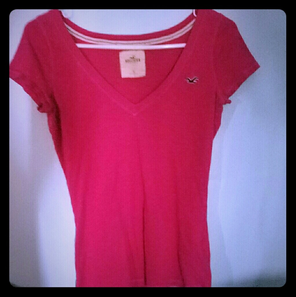 Previously worn pink Hollister tee.