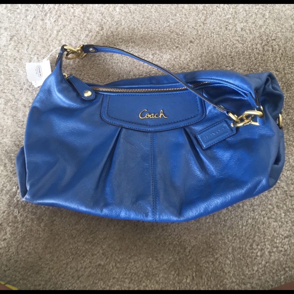 Blue coach shoulder bag